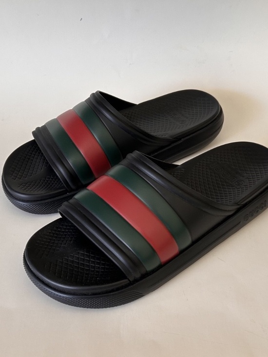 GUCCI Men\'s Web Slide Sandal Black/Green/Red Size 9 (US) NIB 780286 J8700 1025 main image 7